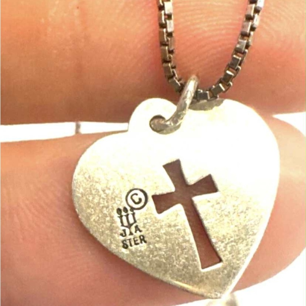 James Avery Silver Heart Cross Necklace
